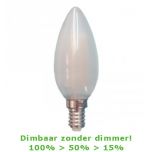 LED E14 Filament kaarslamp - 4W - 2700K - 3-Stap-Dimbaar | MP011424 | <ul class="list-style -check">
<li>450 Lumen</li>
<li>Warm wit (2700K)</li>
<li>Vervangt 40W</li>
</ul>