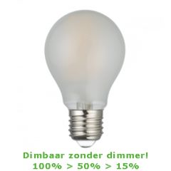 LED E27 Filament - A60 - 7,5W - 2700K - 3-Stap-Dimbaar | MP012764 | <ul class="list-style -check">
<li>780 Lumen</li>
<li>Warm wit (2700K)</li>
<li>Dimmen zonder dimmer</li>
</ul>