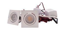 LED Set van 2 Inbouwspots - 4W - Wit - Vierkant - Dimbaar - Gratis Trafo | MP020015W | <ul class="list-style -check">
<li>4 Watt per spot</li>
<li>272 Lumen per spot</li>
<li>Vervangt 35 Watt</li>
</ul>