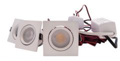 LED Set van 3 Inbouwspots - 4W - Wit - Vierkant - Dimbaar - Gratis Trafo | MP020016W | <ul class="list-style -check">
<li>4 Watt per spot</li>
<li>272 Lumen per spot</li>
<li>Vervangt 35 Watt</li>
</ul>