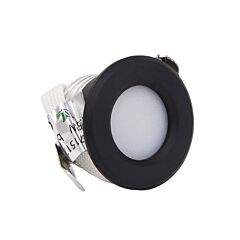 LED Mini Inbouwspot Phobos - 230V - 1,5W - 2700K - Ø37x26mm - Dimbaar - Zwart | MP020040Z