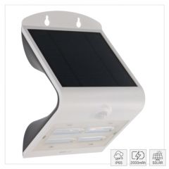LED Buitenlamp Solar met bewegingssensor - 3000K - 400Lm - IP65 - Wit | MP230032W