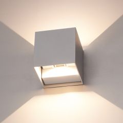 LED Wandlamp Kansas - 6W - 3000K - Vierkant - Grijs - IP65 - Dimbaar | MP230039G