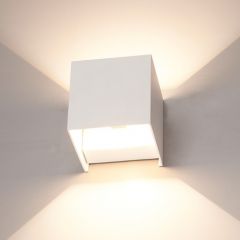 LED Wandlamp Cubo - 6W - 2700K - Kubus - Wit - IP65 - Dimbaar | MP230060W