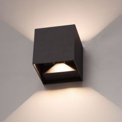 LED Wandlamp Cubo - 6W - 2700K - Kubus - Zwart - IP65 - Dimbaar | MP230060Z