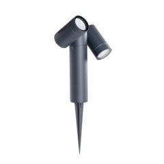 LED Prikspot USTI - 2x vervangbare GU10 - Antraciet - IP54 - Dimbaar | MP230069 | <ul class="list-style -check">
<li>Dimbaar</li>
<li>Dubbele GU10 fitting</li>
<li>Aluminium</li>
</ul>