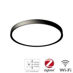 LED Plafondlamp - SmartDeco - 30W - CCT - Mat zwart - Ø330mm | MP290005