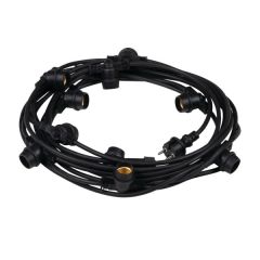 Prikkabel set - 11m - 10 E27-fittingen - Zwart - IP44 | MP900008