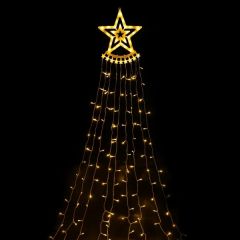 LED-kerstverlichting Pentagram - Waterval effect - 2m - 200 LEDs - 9 Strengen - IP44 | MP920009