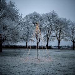 LED-kerstboom incl. paal+grondspies - 2,35m - 420 warmwitte LEDs - 8 Strengen - IP44 | MP920014