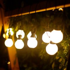 LED Lichtsnoer - 6W - 10x Milky Bulbs - 8m - Warm wit - IP44 | MP980009