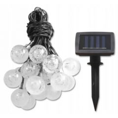 LED Lichtsnoer Solar - 20 LED-bollen - 4,85m - Warm wit - IP44 | MP980026