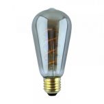LED E27 Filament lamp - ST64 - 6,5W - 2300K -  Dimbaar - Smoke Black - Curved | MP012776