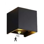 LED Wandlamp Cubo - 6W - 2700K - Kubus - Zwart - IP65 - Sensor | MP230060ZS