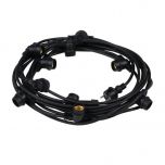 Prikkabel set - 11m - 10 E27-fittingen - Zwart - IP44 | MP900008