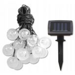LED Lichtsnoer Solar - 20 LED-bollen - 4,85m - Warm wit - IP44 | MP980026