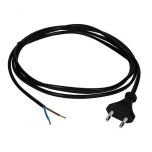 Aansluitsnoer met platte stekker - 2 meter - 2x0,75mm² - Zwart | MP990162