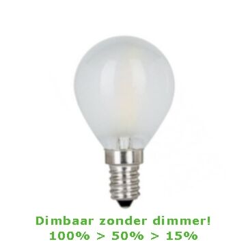 LED E14 Filament lamp - G45 - 4W - 2700K - 3-Stap-Dimbaar | MP011423