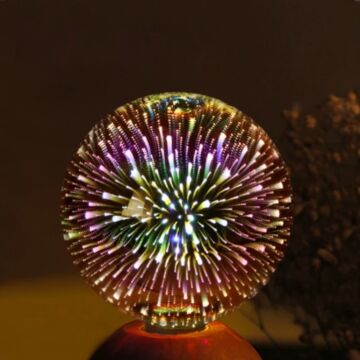 LED E27 Filament lamp - 3D Vuurwerk - G80 - 2W - Ø80x114mm | MP012732