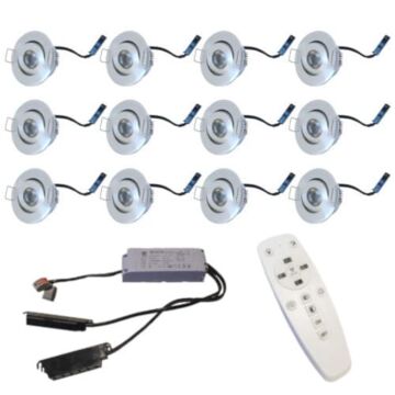 Veranda set van 12 LED Inbouwspots - 3W - 2700K - IP44 - Dimbaar | MP020031C
