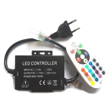 LED strip 230V RGB Controller - 1500W - met RF afstandsbediening | MP210055