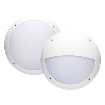 Buitenlamp - Muur of plafond - Rond - Wit - E27 - IP66 - Met 2 afdekkingen | MP230025W