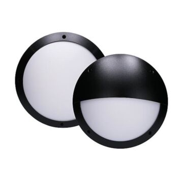 EGB buitenlamp wand/plafond rond zwart - E27 - IP66 - IK10 - 2 afdekframes