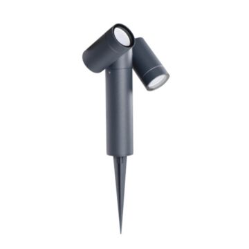 LED Prikspot USTI - 2x vervangbare GU10 - Antraciet - IP54 - Dimbaar | MP230069