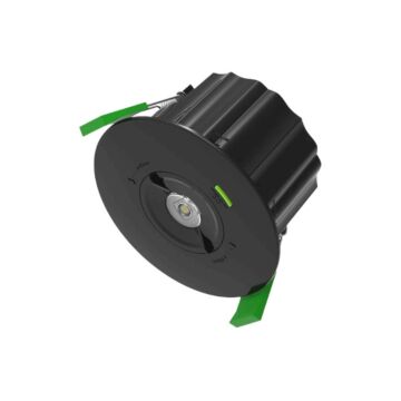 LED noodverlichting inbouwspot Adraste - 300lm - zelftest - 3 uur - zwart