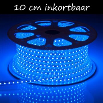 LED Strip 230V - Inkortbaar per 10 cm - Blauw - Dimbaar - IP65 | MP340003B