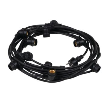Prikkabel set - 11m - 10 E27-fittingen - Zwart - IP44 | MP900008