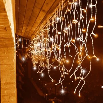 LED-kerstverlichting IJspegel Warmwit - 5m - 100 LEDs - 25 Strengen - IP44 | MP920002W