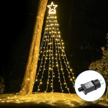 LED Kerstverlichting Pentagram - Waterval effect - 3,5m - 350 LEDs - 9 Strengen - IP44 | MP920010