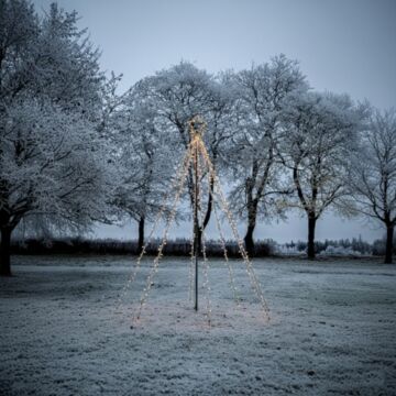 LED-kerstboom incl. paal+grondspies - 2,35m - 420 warmwitte LEDs - 8 Strengen - IP44 | MP920014