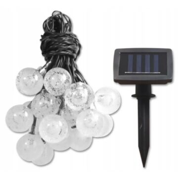 LED Lichtsnoer Solar - 20 LED-bollen - 4,85m - Warm wit - IP44 | MP980026