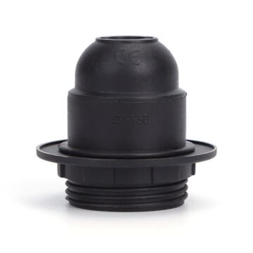 Lamphouder met E27 fitting - Inclusief fittingring - Zwart | MP990205Z