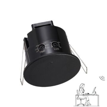 Aanwezigheidssensor met bewegings- en ademhalingsdetectie - Inbouw (zwart)