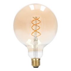 LED E27 Filament lamp - G125 - 5W - 1800K - Dimbaar - Twisted - Goud | MP012701 | <ul class="list-style -check">
<li>250 Lumen</li>
<li>Extra warm wit (1800K)</li>
<li>Vervangt 25W</li>
</ul>