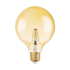 LED E27 Filament lamp - G125 - 6,5W - 2400K - Gold - Dimbaar | MP012737 | <ul class="list-style -check">
<li>725 Lumen</li>
<li>Extra warm wit (2400K)</li>
<li>Vervangt 55W</li>
</ul>