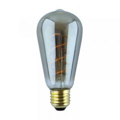 LED E27 Filament lamp - ST64 - 6,5W - 2300K -  Dimbaar - Smoke Black - Curved | MP012776