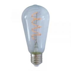 LED E27 Filament lamp - ST64 - 4W - 2200K - Dimbaar - Curved - Clear | MP012777 | <ul class="list-style -check">
<li>180 Lumen</li>
<li>Extra warm wit (2200K)</li>
<li>Vervangt 25W</li>
</ul>