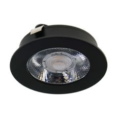 LED Meubelspot Baston Zwart - 3W - 12V - 2700K - Ø63x15mm - IP44 | MP020100ZW