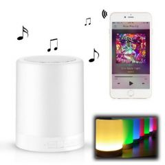 Bluetooth speaker met RGBWW tafellamp | MP980002 | <ul class="list-style -check">
<li>Bluetooth speaker</li>
<li>Tafellamp (RGBWW)</li>
<li>Touch bediening</li>
</ul>
