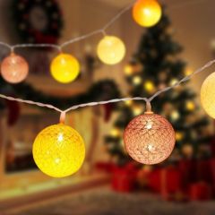 LED Lichtsnoer met 10 katoenen ballen - 2m - Warm wit - IP44 | MP980012 | <ul class="list-style -check">
<li>10 katoenen bollen</li>
<li>Diverse kleuren</li>
<li>IP44</li>
</ul>