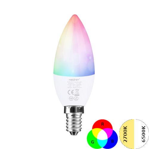 vork Surrey Bandiet Smart LED E14 lamp - 4W - RGB+CCT - MiBoxer (FUT108) | MEIPOS LED  verlichting