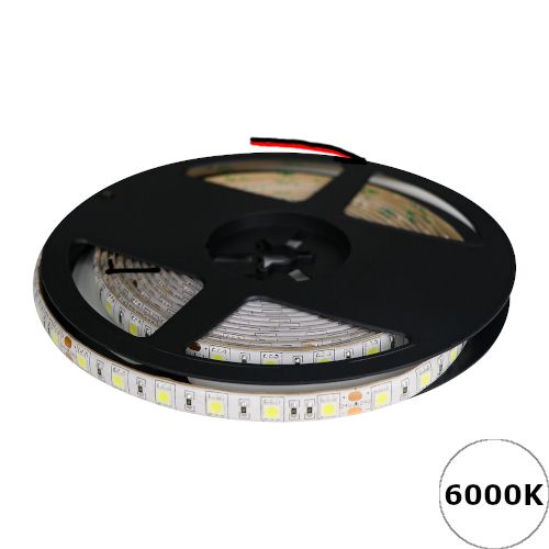 LED Strip 24V - Koelwit - 6000K - IP65 - 300xSMD5050/m - 5m - Losse strip | LED verlichting