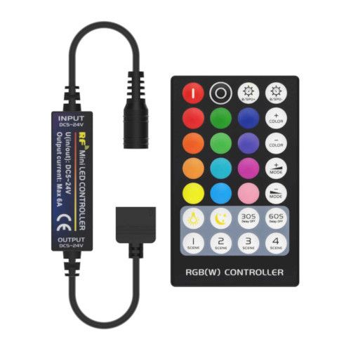 enkel en alleen Desillusie Vrijwel LED Strip Controller - RGB - 12-24V - 6A - met 28 knops RF afstandsbediening  | MEIPOS LED verlichting