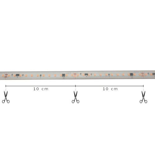 LED Strip 230V - - 2700K - 10cm/cut - IP66 - 120xSMD2835/m - | MEIPOS LED verlichting