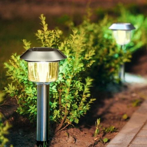 Albany Altijd wastafel LED Solar Tuinlamp - RVS - Stelo - 3000K | MEIPOS LED verlichting