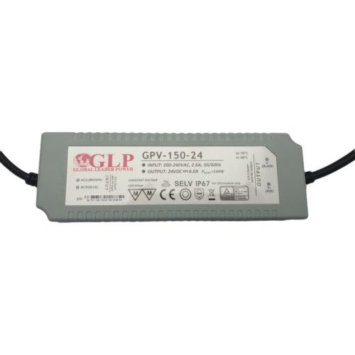 Adolescent halfrond Bederven LED Transformator - 24VDC - 144W - 6A - GPV-150-24 | MEIPOS LED verlichting